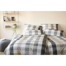 ELEGANTE Kuschel Karo Beige 155 x 220 cm + 80 x 80 cm