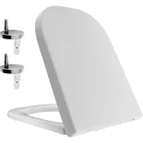 WHYFONE Toilettendeckel, WC Sitz Toilettensitz mit Absenkautomatik, Klodeckel mit Absenkautomatik und Quick Release Funktion, Antibakteriell Klodeckel aus Duroplast mit 360° verstellbaren Scharnieren