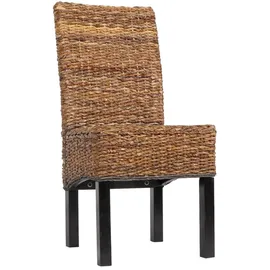 chefgastro Esszimmerstuhl Korbstuhl Stuhl Malibu Bananengeflecht 96x46x41cm Sitzhöhe 46cm dunkel ohne Kissen