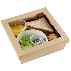 PuntoQPack 25 Stück quadratische Kartonverpackungen mit Fenster 22x22cm Ref PW210KRAYB228
