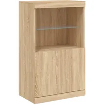 vidaXL Sideboard mit LED-Leuchten Sonoma-Eiche 60,5x37x100 cm