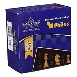 Philos Schachfiguren Artus, Königshöhe 83 mm, gewichtet, in Setup Box