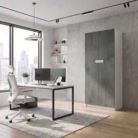 Vladon Logan Aktenschrank 82 x 37 x 185 cm grau