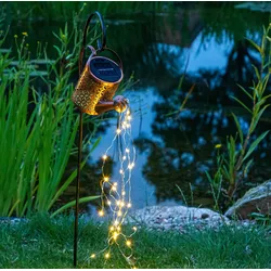 Haushalt International HI 70418 LED Solar Giesskanne mit 37 warmweissen LEDs