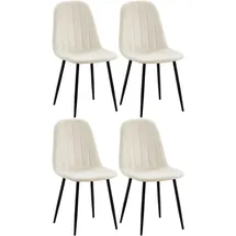 CLP 4er Set Esszimmerstuhl Baxter Samt I Gesteppter Küchenstuhl I Polsterstuhl Mit Metall-Gestell