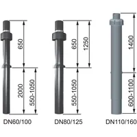 WOLF-Garten Wolf Dachdurchführung senkrecht C33x DN110/160, senkr. Schräg-/Flachdach, 200-250cm