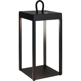 Brilo LED Laterne Luca Touch Dimmbar IP44 Spritzwassergeschützt Schwarz