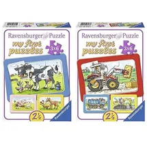 Ravensburger Rahmenpuzzle My first Puzzles Bagger, Traktor und Kipplader (06573)