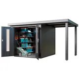 Wolff Finnhaus Premium Metall Gartenhaus Elvar 3924 Anthrazit