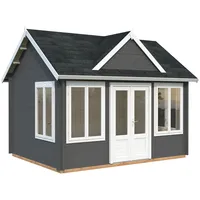Palmako Gartenhaus Claudia 11,5 m2 - 34 mm dunkelgrau/weiß