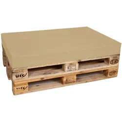 TexDeko Palettenkissen für Europalette 120x80x12cm Wasser-& Schmutzabweisend, abnehmbarer Bezug mit Reißverschluss, waschbar (Beige)