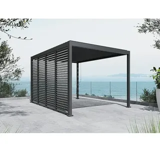 Sunfun Lamellenpavillon Set Milos  (B x T: 386 x 294 cm, Night-Grey, Aluminium, 5 -tlg.)