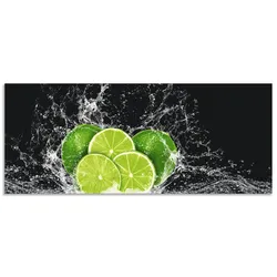 Küchenrückwand ARTLAND "Limone mit Spritzwasser", grün, B:160cm H:65cm, Aluminium, Spritzschutzwände, Alu Spritzschutz mit Klebeband, einfache Montage