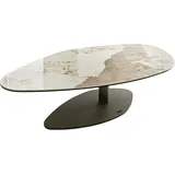 DeLife Wohnzimmertisch Vibana Keramik Minas Melange Weiß-Beige 140x80 cm Gestell Effektfinish Titan