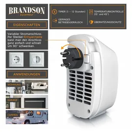 Brandson Heizlüfter 400 W Weiß