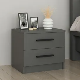[en.casa] Nachtschrank Fanø 50 x 47 x 40 cm Grau
