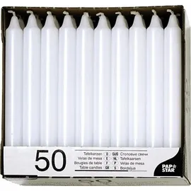 Papstar Tafelkerzen 19,6 cm 50 St. weiß