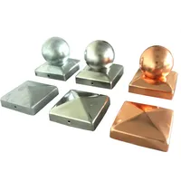 Pfostenkappe Abdeckkappe Edelstahl - Kupfer - verzinkt - Pyramide - Kugel div... 71 x 71 mm Edelstahl Kugel