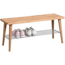 M2 Kollektion Garderobenbank Galtür 90 x 40 x 30 cm braun/silber