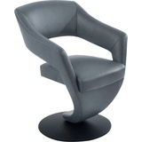 K+W Komfort & Wohnen Drehstuhl »Kansas«, Leder CLOUD, Design Leder-Drehsessel mit hohem Sitzkomfort, Drehteller in schwarz, blau
