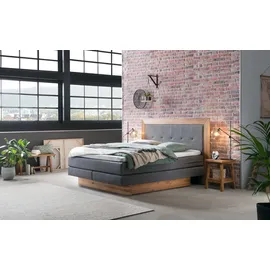 Hasena Boxspringbett Anthrazit, Eichefarben