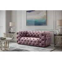 Fun Möbel Sofa Sofa Designer-Sofa NATALIE 2-Sitzer in Stoff Riviera, 1 Teile, Rundumbezug rosa