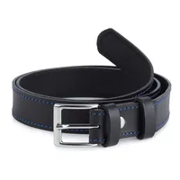 Ladeheid Kindergürtel Leder 2,5 cm Blau/Schwarz 70