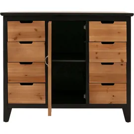 Mendler Apothekerkommode 80 x 91 x 40 cm Schwarz