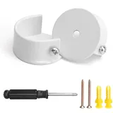 APOMOONS 2 Stück Rundrohr Halterung Gardinenstangenhalter 28mm Gardinenstange Halterung Metall Vorhangstangenhalter Wandhalterung Stangenhalterung für Vorhänge, Bäder, Schränke mit Schrauber Weiß