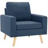vidaXL Sessel Parlina Polyester 54 x 80 x 71 cm Blau mit Kissen