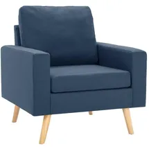 vidaXL Sessel Parlina Polyester 54 x 80 x 71 cm Blau mit Kissen