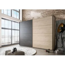 Wiemann Schwebetürenschrank WIEMANN "Brüssel", beige (steineiche nachbildung, schiefer nachbildung), B:250cm H:220cm, Schränke, Schwebetürenschrank