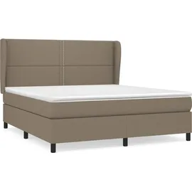 vidaXL Boxspringbett mit Matratze Taupe 180x200 cm Stoff