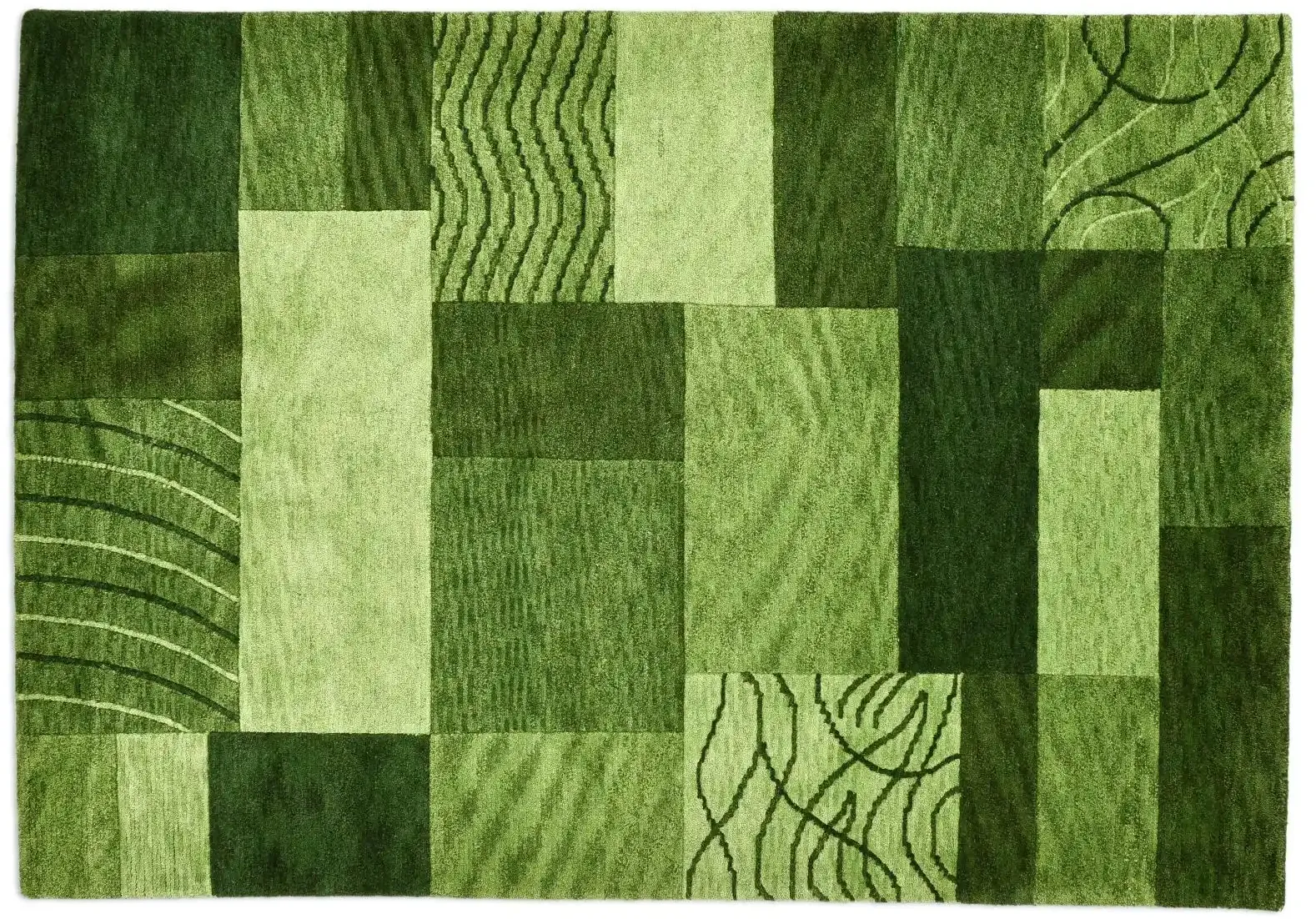 THEKO Wollteppich  Domas , grün , Wolle , Maße (cm): B: 140 H: 1,2