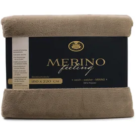 Gözze Merino Decke 180 x 220 cm taupe