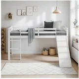 Homestyle4u Hochbett mit Rutsche weiß
