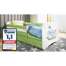 raumhirsch furniture Kinderbett Elefant 80 x 180 cm Holzwerkstoff grün