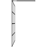 vidaXL Duschwand mit Ablage für Walk-In-Dusche Schwarz 118x190 cm ESG