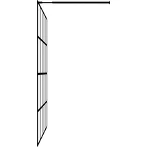 vidaXL Duschwand mit Ablage für Walk-In-Dusche Schwarz 118x190 cm ESG