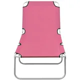 vidaXL Klappbare Sonnenliege Stahl und Stoff Rosa