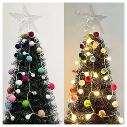 Sunicol LED-Lichterkette 2M 20LEDs Kugel Lichterkette, Globe, Innen Weihnachten Deko, Batterie, Warmweiß für Hochzeitsfeier, Geburtstag, Balkon, Wand, Baum, Hinterhof bunt
