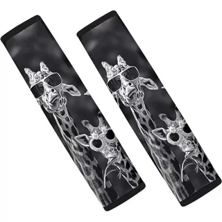 chaqlin Sicherheitsgurtpolster mit Giraffen-Motiv, für Damen und Herren, Erwachsene, 2 Stück