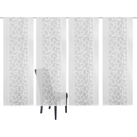 HOME WOHNIDEEN JENNA Schiebegardine Klettband 57 x 245 cm Beige/Weiß 4 St.