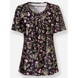 Inspirationen Tunikashirt schwarz-rosé-bedruckt 36
