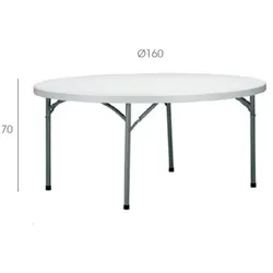 Resol garbar KRAUSS Runder Klapptisch Indoor, Outdoor Ø160 Grau