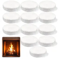 12 Stück Keramikwolle,Keramikwolle Für Bioethanol,8×2cm Keramik-Wollschwamm,Runde Kamin Keramikschwamm,Tischkamin Ethanol Ceramic Sponge,Indoor Ethanol Ceramic Wool,für Bio Ethanol Kaminofen
