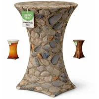 EXKLUSIV HEIMTEXTIL Stehtischhusse für Bistrotisch Motiv Ø 80-85x110-120 cm Stein
