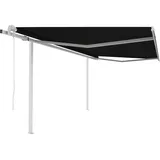 vidaXL Automatisch Gelenkarmmarkise 450 x 300 cm anthrazit inkl. Pfosten 3069969
