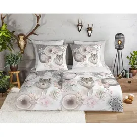 Muller Textil Wendebettwäsche Isaci Mandala Grau 135 x 200 cm + 80 x 80 cm