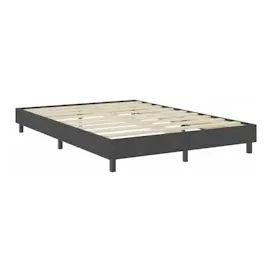 vidaXL Boxspringbett Dunkelgrau Stoff 140x200 cm